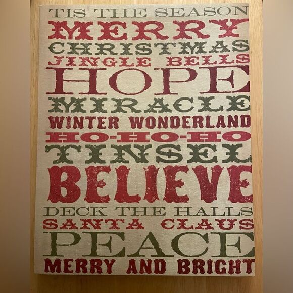Canvas Christmas Sign ~ Stand Alone Or Wall Hanging - Picture 5 of 7